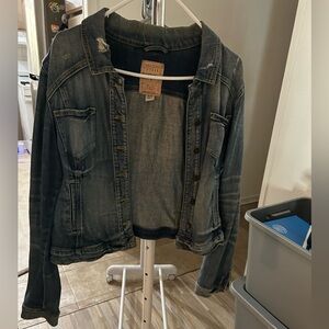 Guess Women's Faded Denim Jacket - Dark Blue